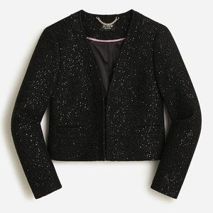 J. Crew Collarless lady jacket in sequin tweed size 8